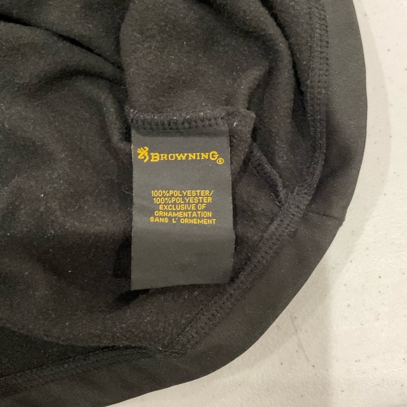 Browning Porter 1/4 Zip Pullover Black w/Grey Fleece Hunting Men’s Size Medium - Picture 8 of 9